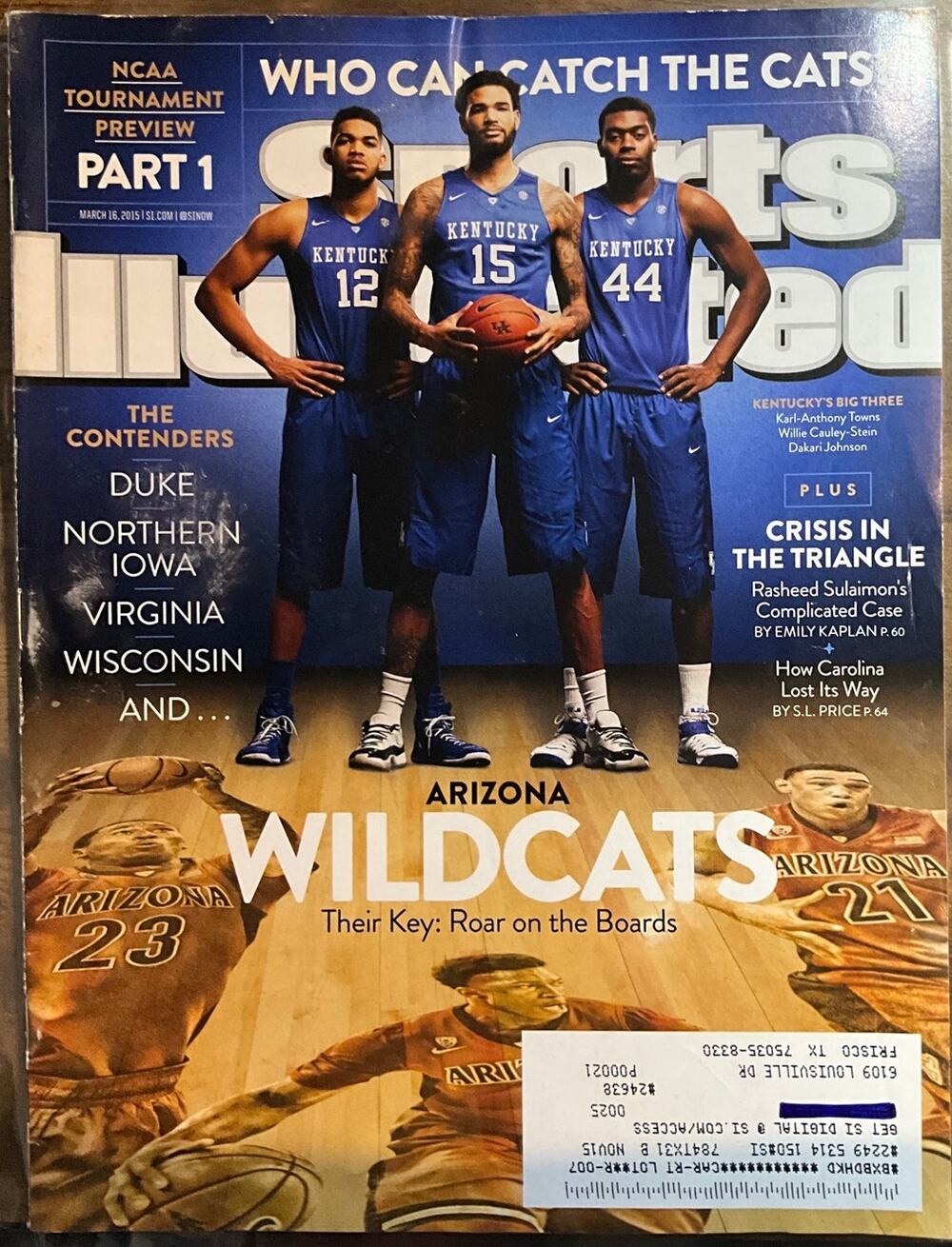 Sports Illustrated March 16, 2015 Anthony Towns Who Can Catch The Cats Preview